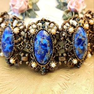 Vintage Signed Carné Massive Panel Bracelet